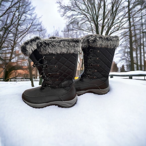 Pacific Mountain Whiteout Winter Boots Women's Size 9.5 Black NEW - Picture 5 of 8